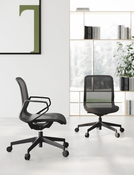 TRAMA - Height-adjustable mesh office chair with castors with 5-Spoke base by Las Mobili - view 3